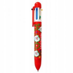 Długopis świąteczny 6 kolorowy mikołajki