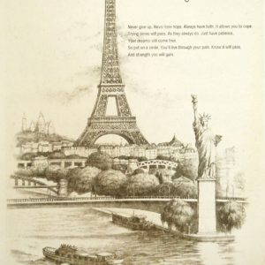 Notes Paris Vintage złocone brzegi Wieża Eiffla