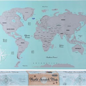 Mapa świata zdrapka wydrapywanka plakat 88x52cm
