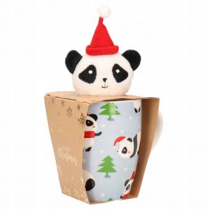 Kubek świąteczny z maskotką Mikołajki Panda