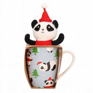 Kubek świąteczny z maskotką Mikołajki Panda