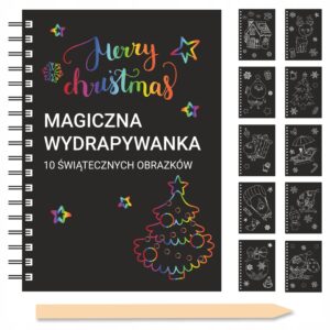Kreatywna Wydrapywanka magiczna świąteczna z obrazkami prezent na Mikołajki