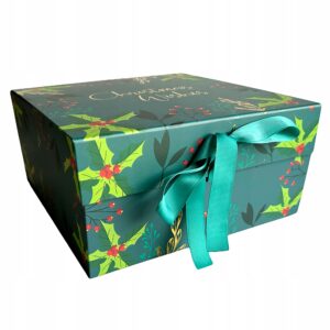 Świąteczne pudełko na prezent magnetyczne składane eleganckie 25×25 cm