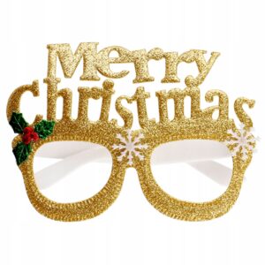 Okulary Świąteczne złote na Mikołajki Boże Narodzenie