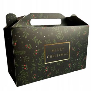 Świąteczne pudełko na prezent składane duże pojemne Boże Narodzenie 34x20cm
