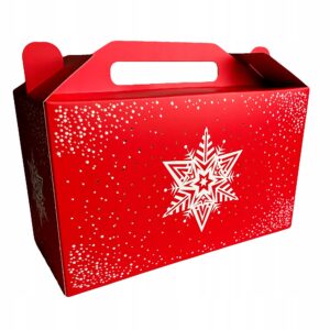 Świąteczne pudełko na prezent składane duże pojemne Boże Narodzenie 34x20cm