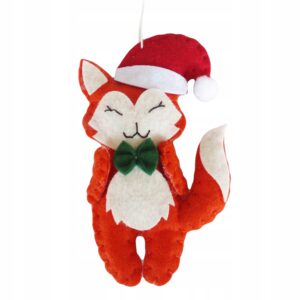 Zestaw kreatywny świąteczny do szycia Mikołajki filc lis lisek