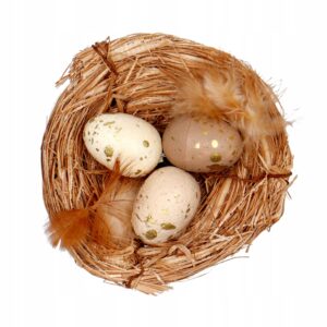 Stroik dekoracja wielkanocna gniazdo z jajkami