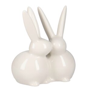 Figurka ceramiczna dekoracja wielkanocna zając królik całująca się para